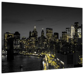 Egy éjszakai metropolisz képe (üvegen) (70x50 cm)