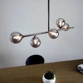 Endon 101348 - Rúdon függő csillár OTIS 5xG9/3W/230V fekete króm/füstölt fekete