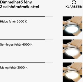 Klarstein Bolero mennyezeti ventilátor világítással | 132 cm | 35 W | Csendes működés | Fa