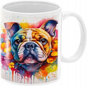 Bulldog Gyönyörű Kutyás Bögre Születésnapi Ajándék 330 ml Csomagolás