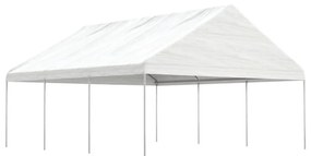 fehér polietilén pavilon tetővel 6,69 x 5,88 x 3,75 m