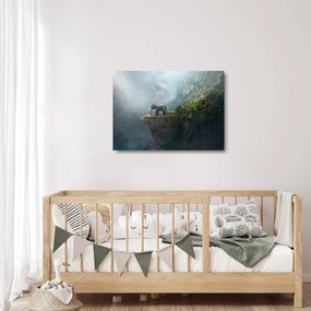 Kép - Az elefánt a Taj Mahal tetején (üvegen) (70x50 cm)