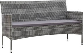 vidaXL 3 személyes szürke polyrattan kerti kanapé párnákkal