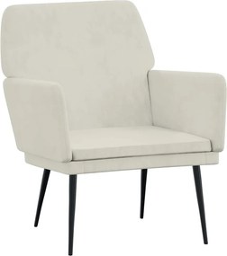 vidaXL krémszínű bársonyfotel 62 x 79 x 79 cm