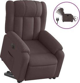 vidaXL elektromos felállást segítő sötétbarna szövet dönthető fotel