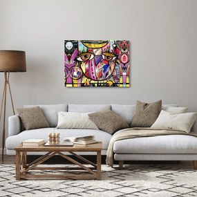 Kép - utca, művészet - bagoly (üvegen) (70x50 cm)