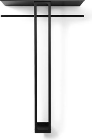 Fekete acél fali fogas polccal 100 cm Luno Large – Spinder Design