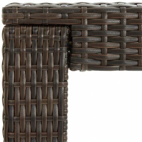 barna polyrattan kerti bárasztal 140,5 x 60,5 x 110,5 cm