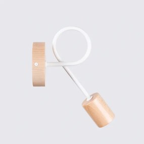 Sollux SL.1473 - Fali lámpa EMBER 1xE27/15W/230V fehér/bézs/bükkfa