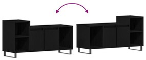 TV Szekrény Fekete Tölgy 100x35x55 cm Műanyag