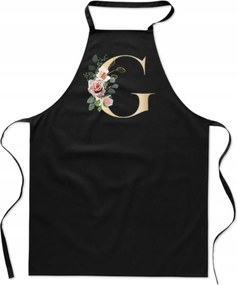 Konyhai Kötény fekete G Betűvel monogram Gergely FA_332_cz