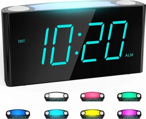 Riasztás Ébresztőóra Nagy Kijelző Usb Töltővel 7 Szín Fényerőszabályzás