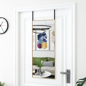 arany üveg és alumínium ajtótükör 40x100 cm