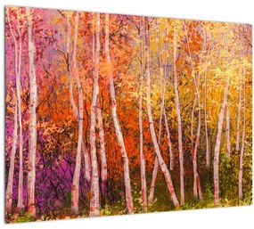 Egy kép egy színes erdőről (üvegen) (70x50 cm)