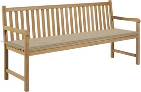 vidaXL tömör tíkfa kerti pad bézs párnával 175 cm