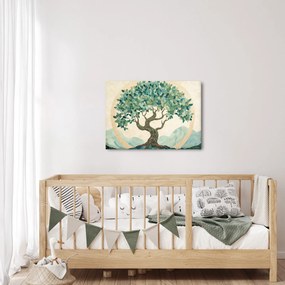 Kép – Elegáns mozaik fával (70x50 cm)