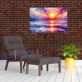 Kép - Színes művészi naplemente (90x60 cm)