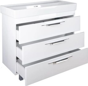 TMP TRIO 100D álló fürdőszobabútor - CeraStyle SHARP - 37600 DUPLA csaplyukas mosdóval - 100 x 48 cm