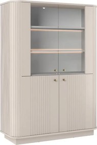 Vesper négyajtós vitrin 103 cm - kasmír / arany fogantyúk
