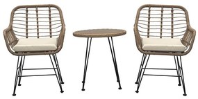 Kerti Bútor Szett 1+2, Fém + Polyrattan, Bézs. AZ-F1208 NAT