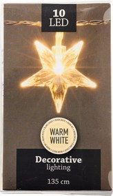 Karácsonyfa Fényfüzér Led 135 CM Csillag Warm White 77