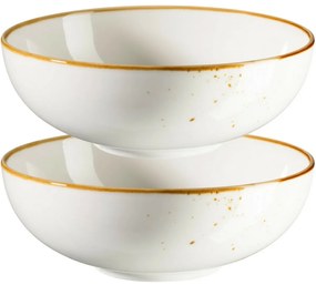 Mäser 2 darabos tálkészlet Pintar Fehér barnapöttyök 22 cm