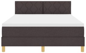 Box Spring Ágy Matraccal és LED világítással Sötét Barna 140x200 cm Szövet