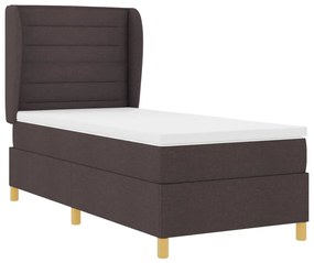 Boxspring Ágy Matrac nélkül Sötétbarna, 90x200 cm, Szövet