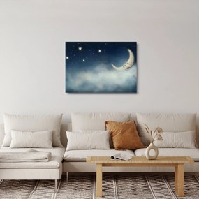 Kép - Hold csillagokkal (üvegen) (70x50 cm)