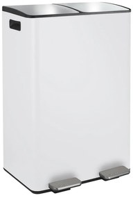 Matt fehér acél szelektív pedálos szemetes 2x30 l Aliya – Spirella