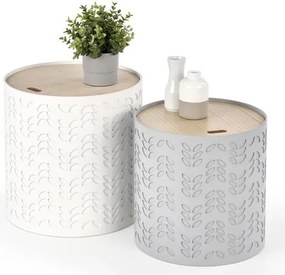 ALBA fehér/szürke dohányzóasztal