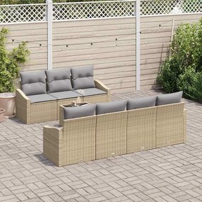 Kerti Kanapé Szett 8 pcs Beige és Világosszürke 55 x 55 x 37 cm