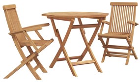 vidaXL Kert étkező szett 3 pcs Barna Tömör Akácfa