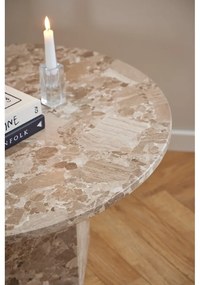 Világosbarna márvány kerek dohányzóasztal ø 80 cm Naxos – Actona
