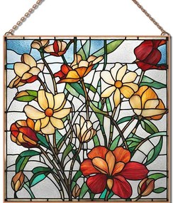 Stained-Glass-Flower-2 üvegkép, falikép