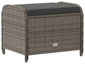 szürke polyrattan kerti szék párnával 58 x 46 x 46 cm