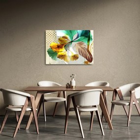 Kép - Levelek tollal (üvegen) (70x50 cm)