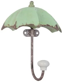 Fémfogas esernyő alakú 12x16cm,antikolt zöld