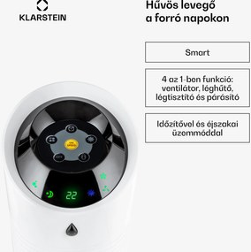 Klarstein Skyscraper Ice Smart, 4 az 1-ben, léghűtő és ventilátor, WiFi, 210m³/ó, távirányítóval