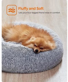 FEANDREA kutyaágy, kerek macskaágy, M-es méretű, szürke