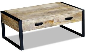 100x60x40 cm tömör mangófa dohányzóasztal 2 fiókkal