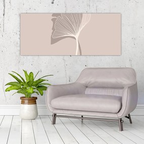Kép - Bézs színű levelek N⁰4 (120x50 cm)