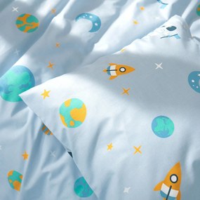 Goldea gyermek pamut ágyneműhuzat - űrhajósok az űrben 140 x 200 és 70 x 90 cm
