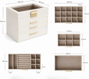 Ékszerdoboz ELEGANT CASE 25,1x21,5x15,3 cm műbőr, bézs