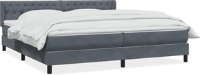 vidaXL sötétszürke bársony rugós ágy matraccal 180x210 cm
