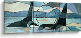 Kép - Orcas (órával) (90x30 cm)