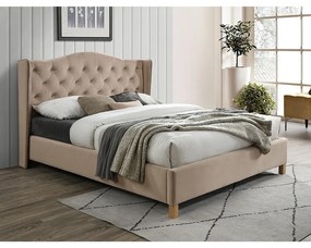 Aspen Bársony ágy 160 x 200 cm, bézs