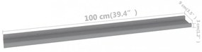 4 db szürke fali polc 100 x 9 x 3 cm