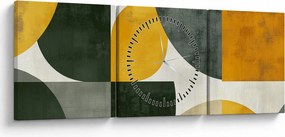 Kép - Olívazöld absztrakció (órával) (90x30 cm)