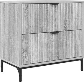 vidaXL Éjjeli asztal fiókkal Szürke sonoma 63.5 x 36 x 61 cm Faanyag